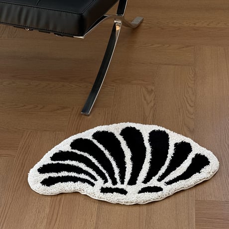 rug-03082　shell モノトーン ラグ 40cm×64cm / 70cm×111cm