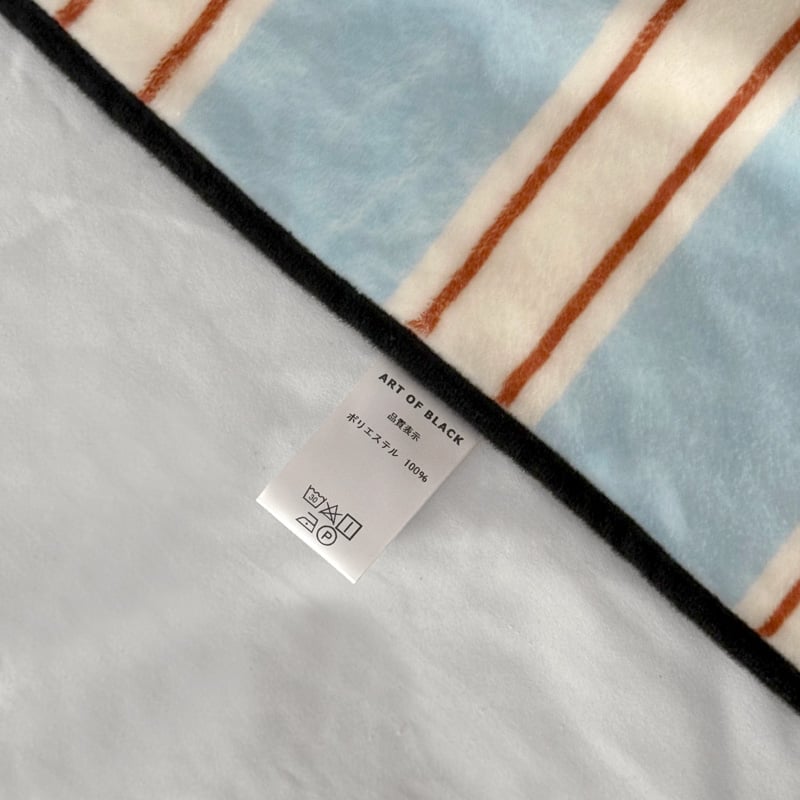 blanket-03057 blue×red×white ストライプ ブランケット 130×1
