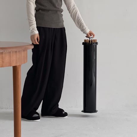 laundry-03010　Wood × Black フォールディング スタンドハンガーラック