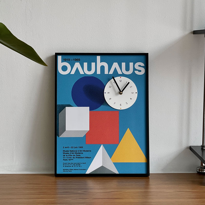 clock-03040 bauhaus アートパネル 掛け時計 静音 | ART OF BLACK