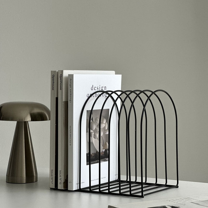 アイアン斜めアート本棚、ブックスタンド magazinerack-03023 アーチ型 アイアンワイヤー ブックスタンド | ART