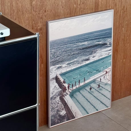 poster-03173　Bondi Icebergs -styleB シルバーフレーム付き ポスター 70×50cm