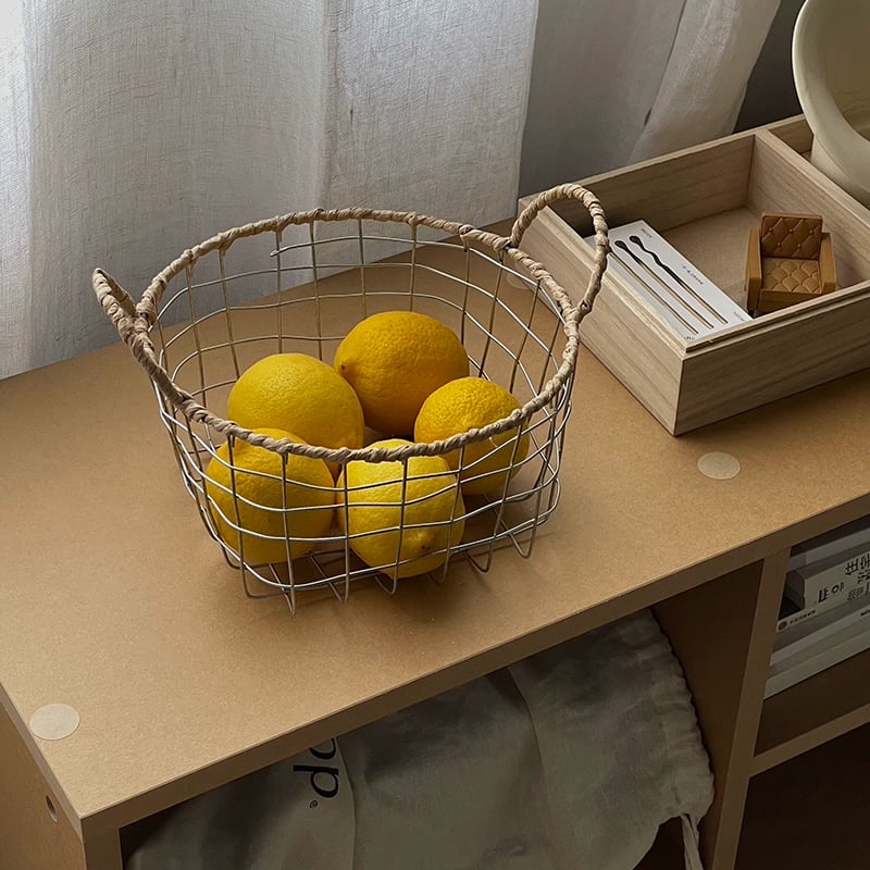 basket-03078 ラウンド ワイヤーバスケット ハンドル付き | ART basket-03078 ラウンド ワイヤーバスケット ハンドル付き | ART