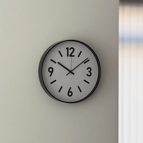 clock-03087　ブラックフレーム ウォールクロック 掛け時計 静音