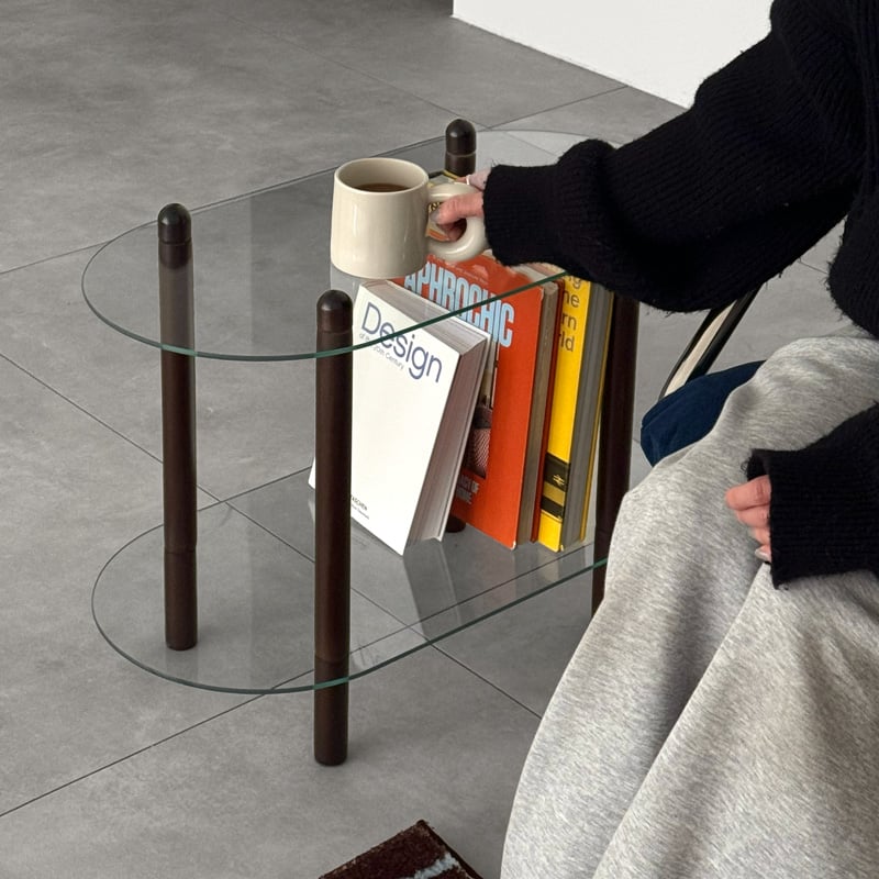 予約販売4月中旬～4月下旬頃発送予定 table-03223 オーバル 2段 ガラス