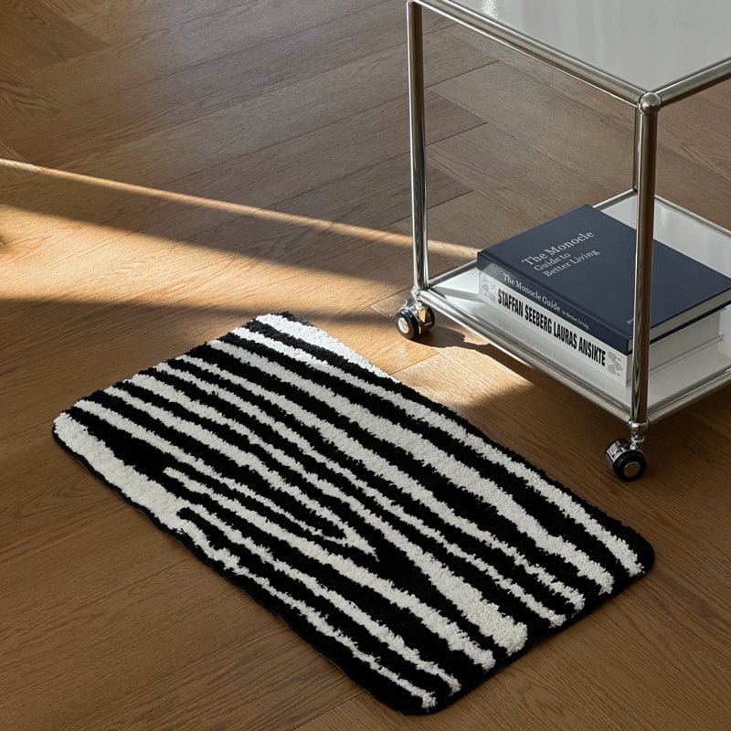 rug-03083 zebra モノトーン ラグ 40cm×70cm / 70cm×100c