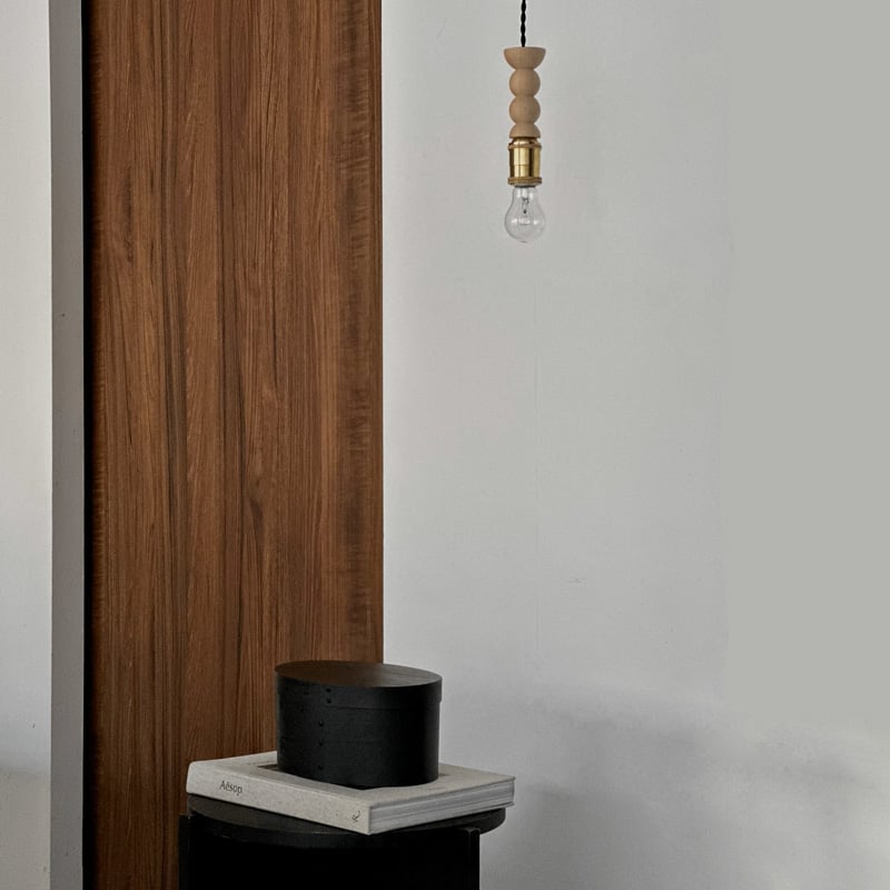 light-03276 ウッドパーツ 無塗装 真鍮ソケット ペンダント