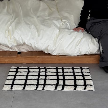 mat-03089　グリッドデザイン ラグ 50cm×80cm