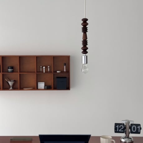 light-03360　wood block シルバーソケット ペンダントライト 口金E26