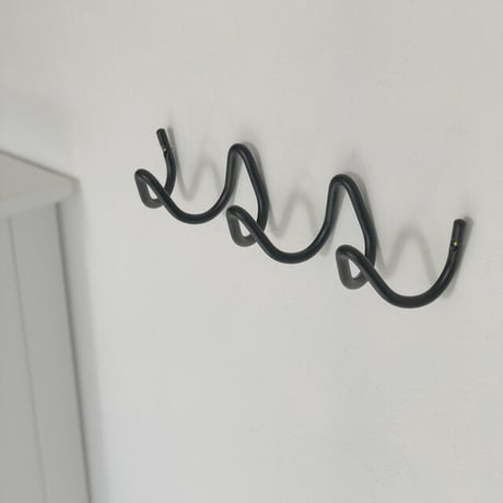 wall-03050　loop ブラック 3連フック アイアン