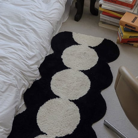 rug-03069　dot バイカラー ロングラグ 60cm×120cm
