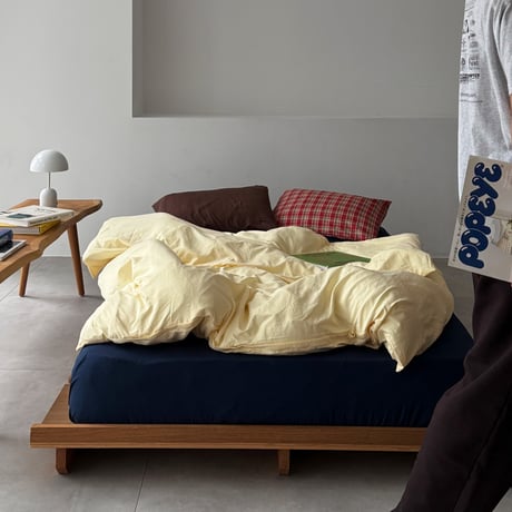 beddingsets-03160　madras check×brown×yellow×navy 布団カバーセット
