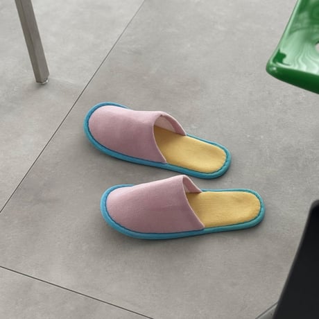 slipper-03007　カラーパイピング ルームシューズ スリッパ　2足セット