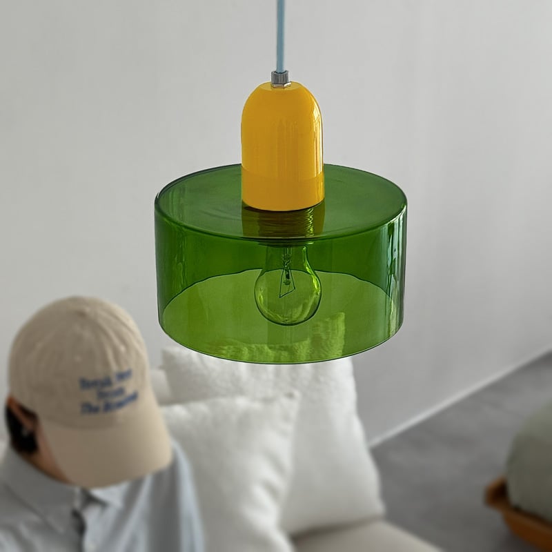 light-03400 Green × Yellow × Blue ガラスシェード ペンダント