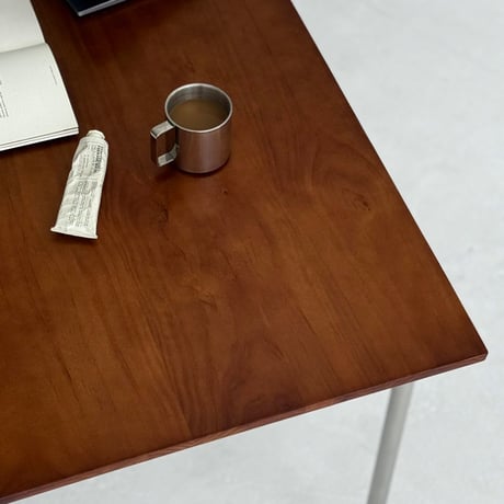 table-03173　ウッドトップ×ステンレスレッグ デスク