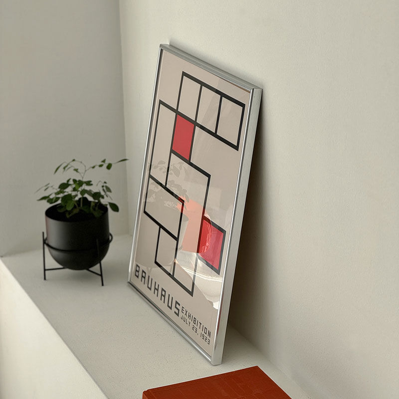 poster-03078 BAUHAUS ボックスデザイン シルバーフレーム poster-03078 BAUHAUS ボックスデザイン シルバーフレーム