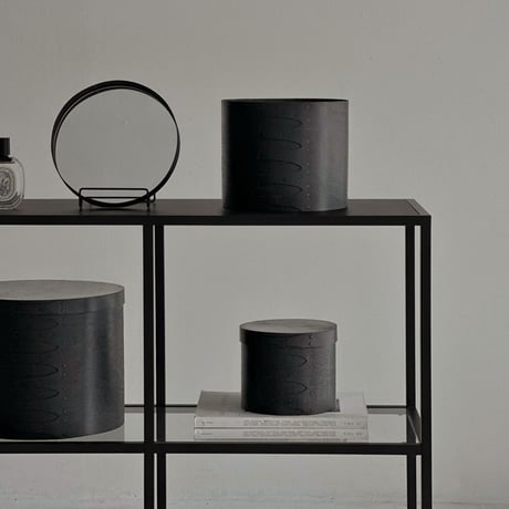 予約販売7月中旬～7月下旬頃発送予定 　box-03051　大中小3個セット 天然木 ラウンド SHAKER BOX シェーカーボックス ブラック