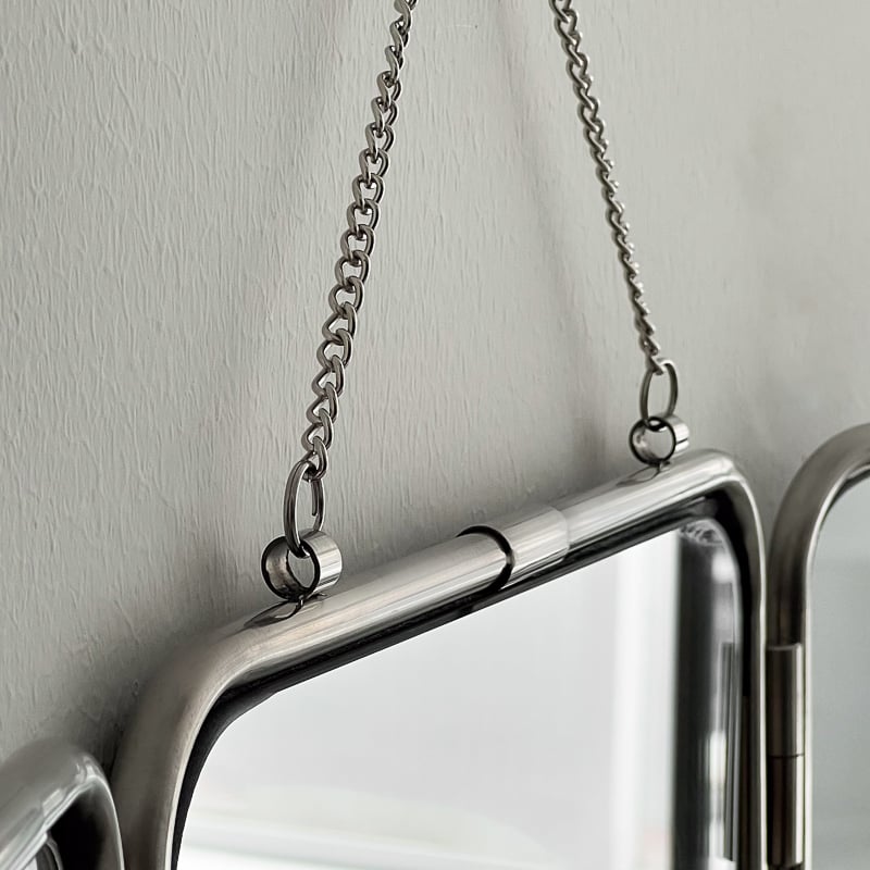 mirror-03146 ステンレスフレーム 3面鏡 壁掛けミラー | ART OF