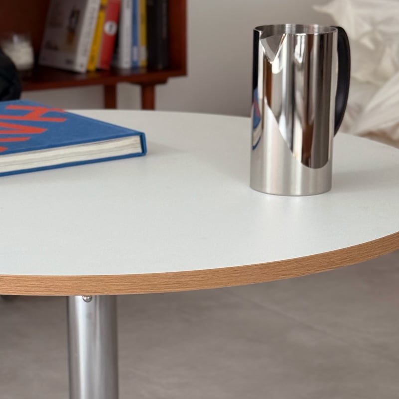 table-03181 昇降式 ラウンドテーブル ホワイト 直径80cm | ART OF B