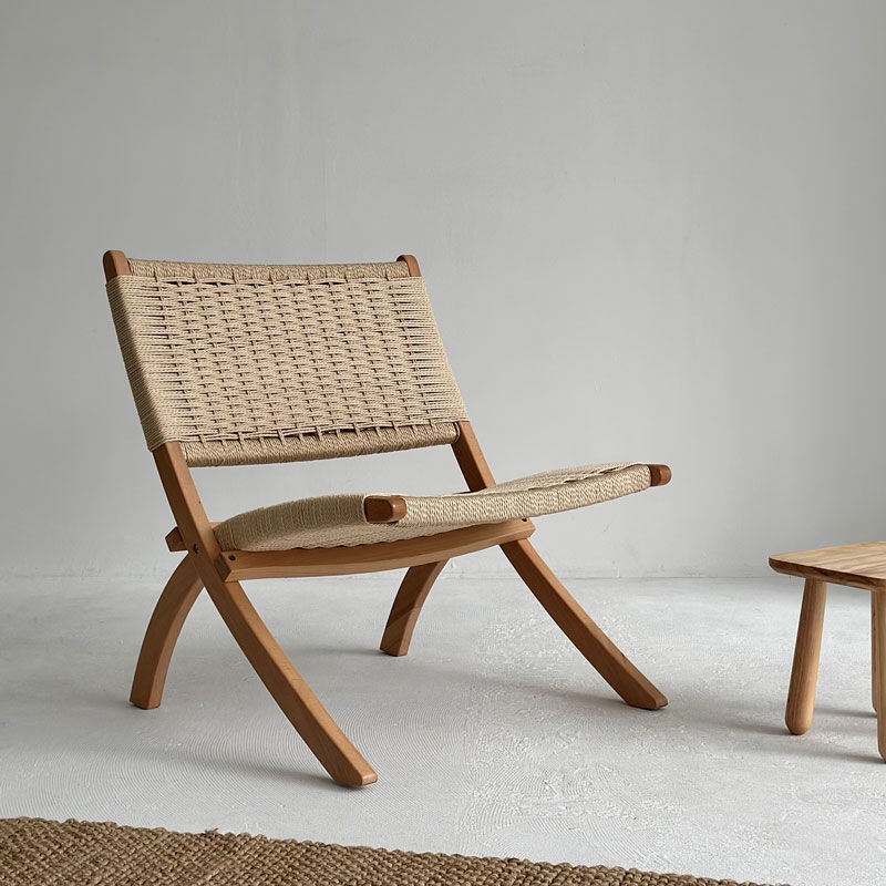 chair-03051 受注販売 天然木 折りたたみ ペーパーコード リビング