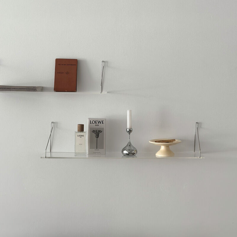 一部予約商品】 shelf-03030 hang silver クリア ウォールシェルフ 6