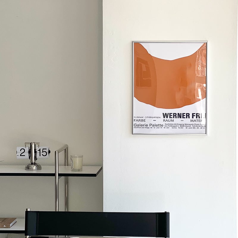 poster-03089 orange paint シルバーフレーム アートポスター 50