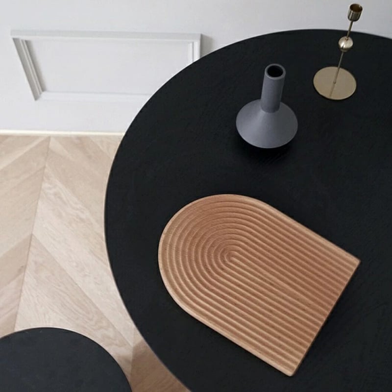 ウッドトレイ ブラック Rainbow カフェトレイ　tray-03111 ウッドトレイ ブラック Rainbow カフェトレイ tray-03111 ウッド