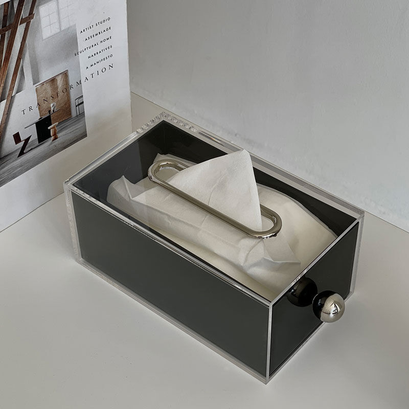 セレブリティー ティッシュケース ルーサイト製 クリア スターバースト