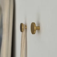 wall-03028　サテーナ加工 真鍮ブラス ラウンド ウォールフック A 3.3cm