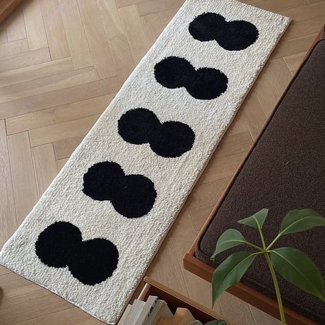 予約販売4月下旬頃発送予定  rug-03061　twindot  バイカラー ロングラグ 40cm×120cm / 50cm×160cm