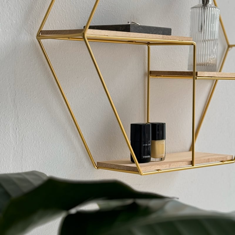 wallrack-03008 アイアン ヘキサゴン ウォールシェルフ 42cm×48cm |