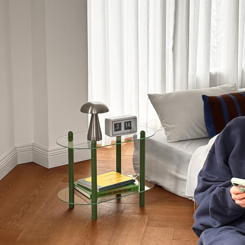 予約販売4月中旬～4月下旬頃発送予定 table-03223 オーバル 2段 ガラス