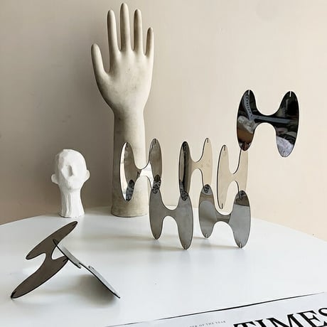 objet-03021　ミラー アート オブジェ 4枚セット