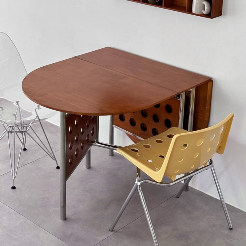 table-03213 受注販売 折り畳み オーバル天板 ホールレッグ ダイニング