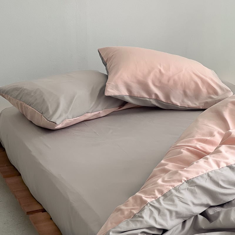 beddingsets-03016 gray×pink リバーシブル 布団カバーセット | A beddingsets-03016 gray×pink リバーシブル 布団カバーセット | A