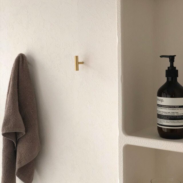 wallhook-03005 T字 真鍮 ブラス ウォールフック F 縦横兼用 1cm×5cm