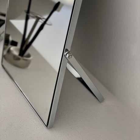 mirror-03108　ステンレスフレーム スクエア 卓上ミラー