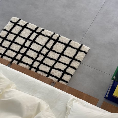 mat-03089　グリッドデザイン ラグ 50cm×80cm