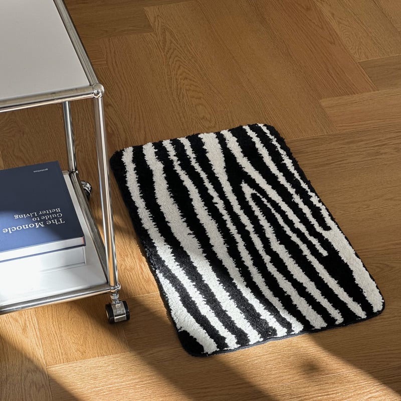 rug-03083 zebra モノトーン ラグ 40cm×70cm / 70cm×100