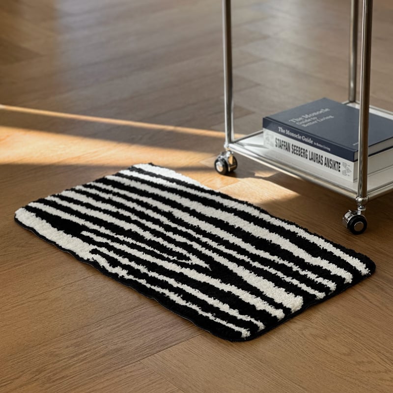 rug-03083 zebra モノトーン ラグ 40cm×70cm / 70cm×100c