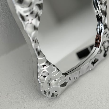 mirror-03133　シルバー ニュアンスフレーム 卓上ミラー