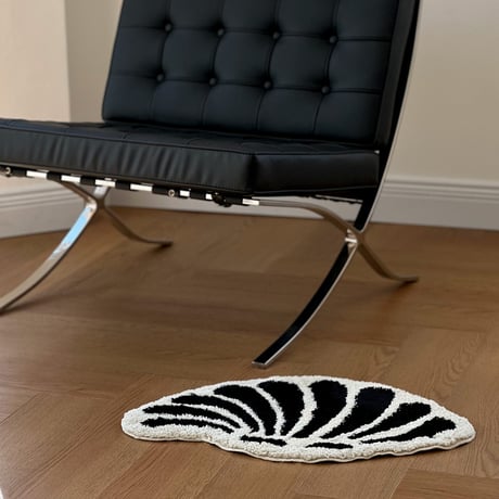 rug-03082　shell モノトーン ラグ 40cm×64cm / 70cm×111cm