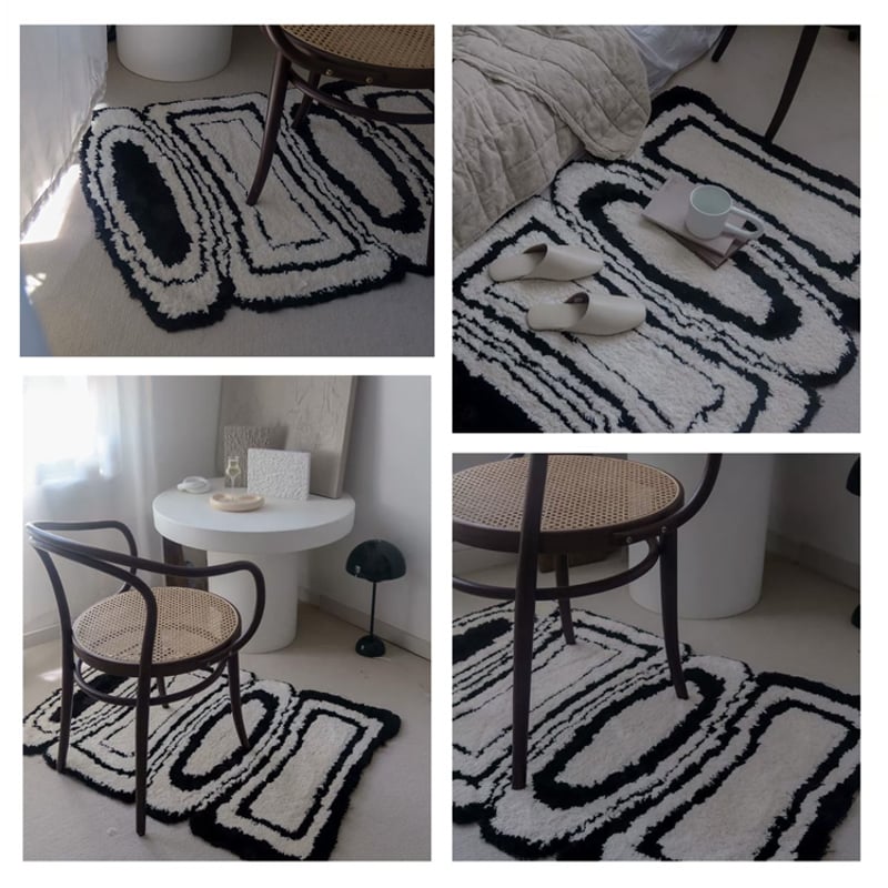 rug-03063 Geometric モノトーン ラグ 80cm×110cm | ART O rug-03063 Geometric モノトーン ラグ 80cm×110cm | ART O