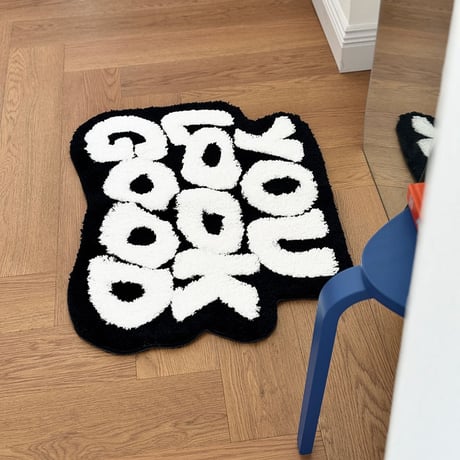 rug-03064　YOU LOOK GOOD レタリングラグ 60cm×80cm