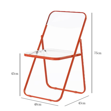 予約販売7月上旬～7月中旬頃発送予定　chair-03090　カラーフレーム クリア フォールディングチェア