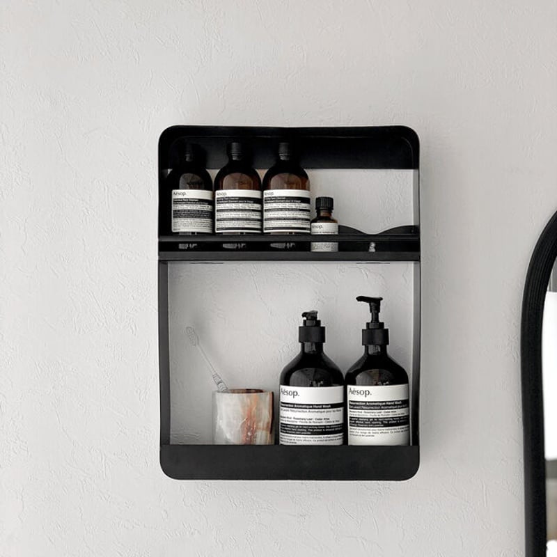 shelf-03015 スクエア 2段 ウォールシェルフ | ART OF BLACK