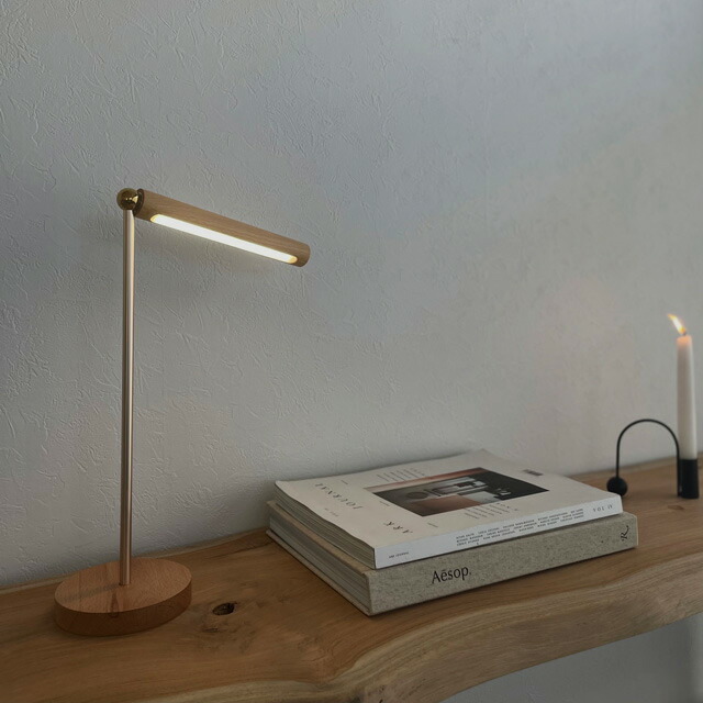 light-03068 USB ウッド スリム スタンドライト タッチ式 コードレス