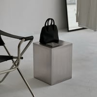 table-03166　ステンレス スクエア サイドテーブル スツール H40 W30