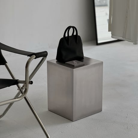 table-03166　ステンレス スクエア サイドテーブル スツール H40 W30