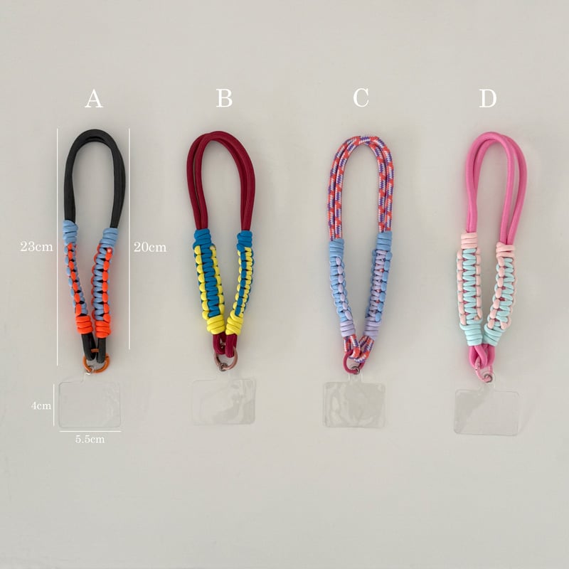 B242-8 モノグラム マルチカラー グラファイト スマホ ストラップ strap-03005 マルチカラー パラコード スマホ ハンドストラップ | ART